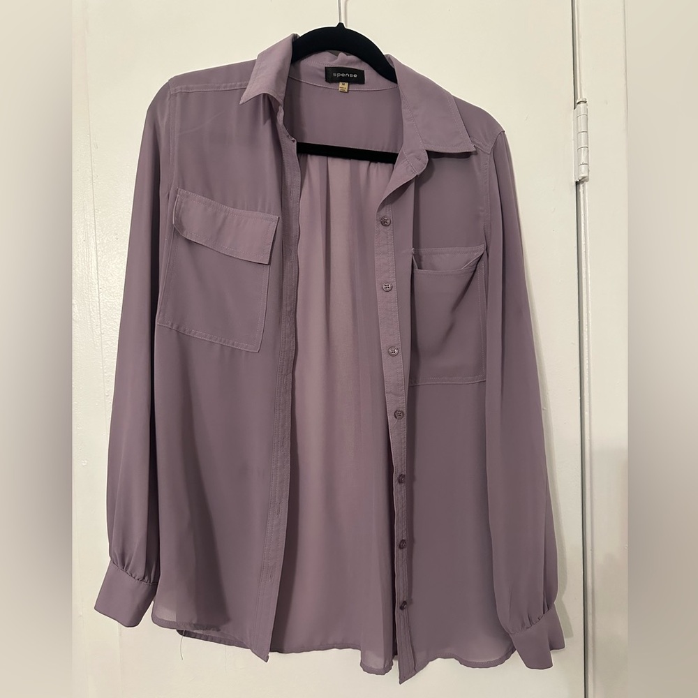 Lavender Button-Up Blouse